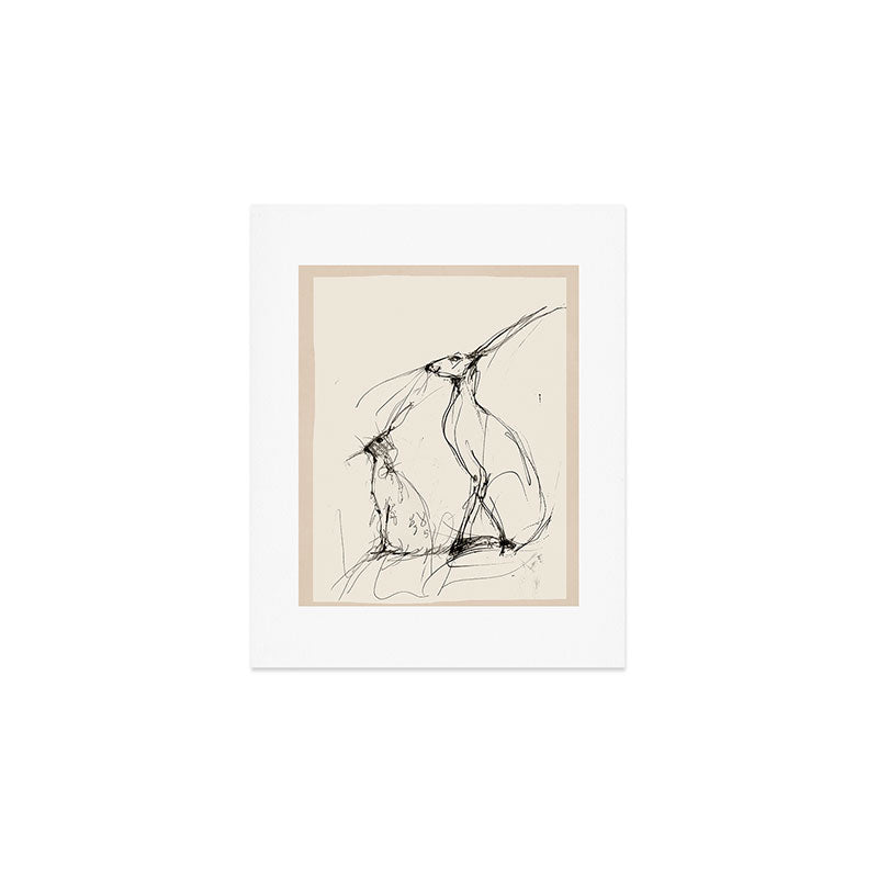 Hare Pair Art Print Gallery Image 1