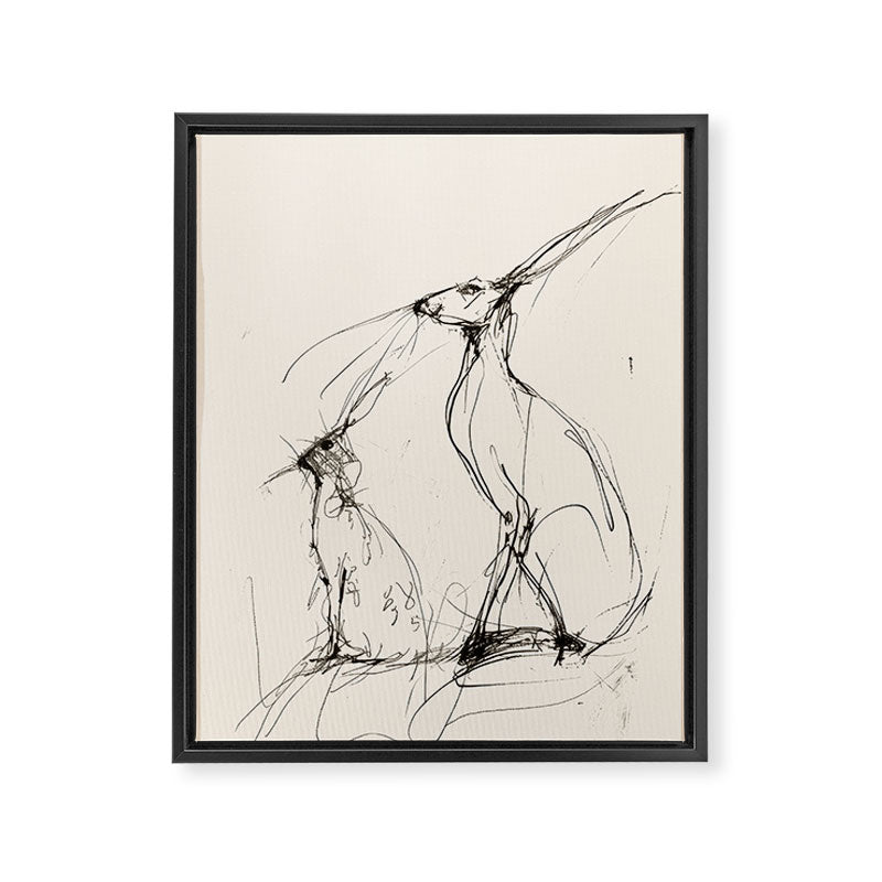 Hare Pair Framed Canvas Print Gallery Image 6