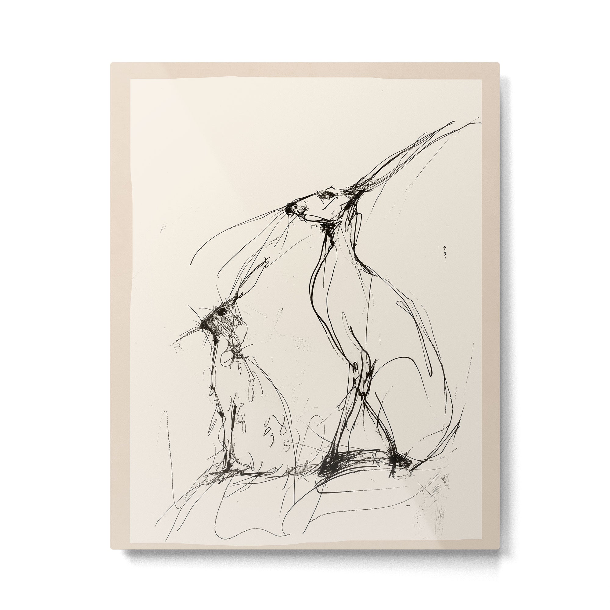 Hare Pair Metal Print Gallery Image 4