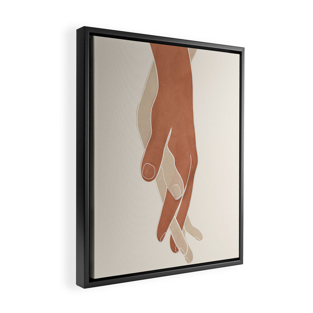 Holding Hands Framed Canvas Print Gallery Image 2