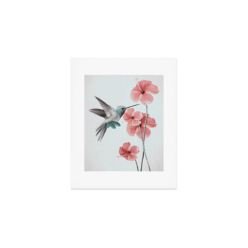 Hummingbird with Hibiscus Art Print Gallery Image 1