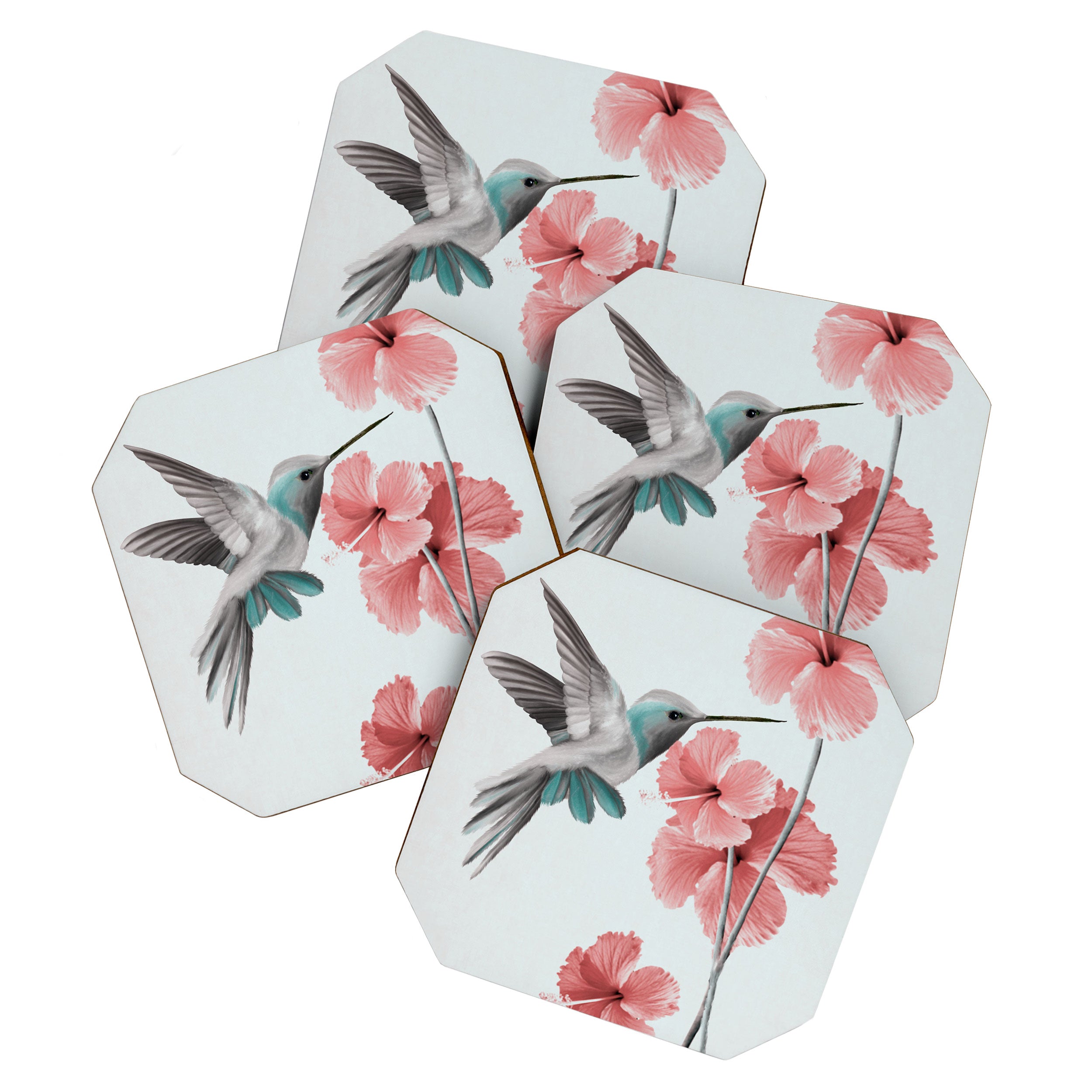 Hummingbird with Hibiscus Coaster Gallery Image 1