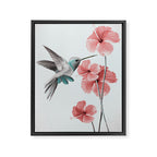 Hummingbird with Hibiscus Framed Canvas Print Gallery Image 6