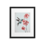 Hummingbird with Hibiscus Framed Art Print Gallery Image 4