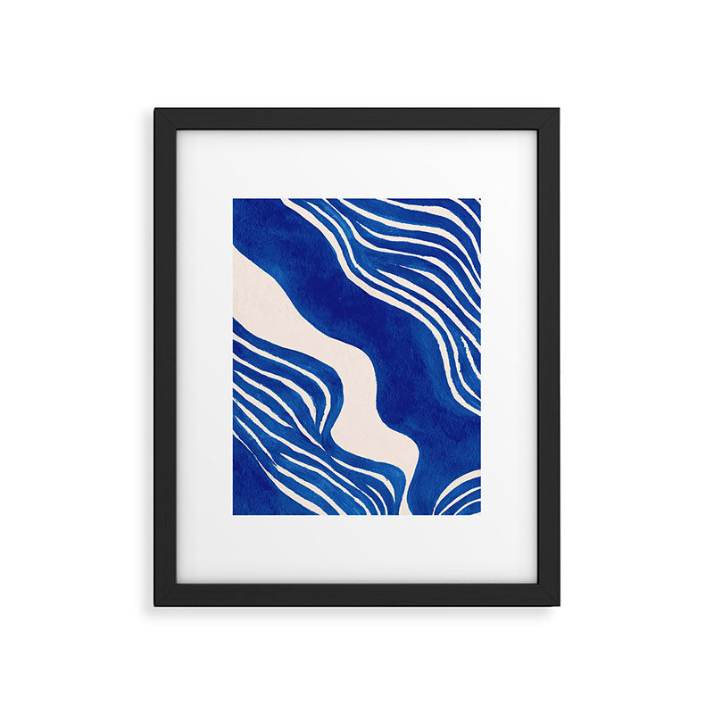 Indigo Flow Framed Art Print Gallery Image 5