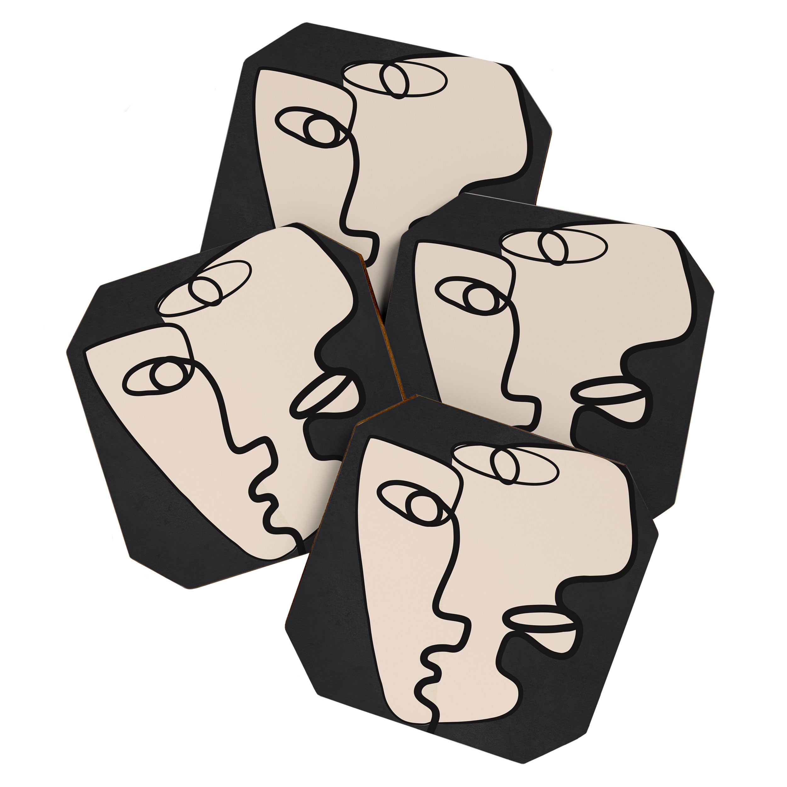 Interwoven Faces 1 Coaster Gallery Image 1