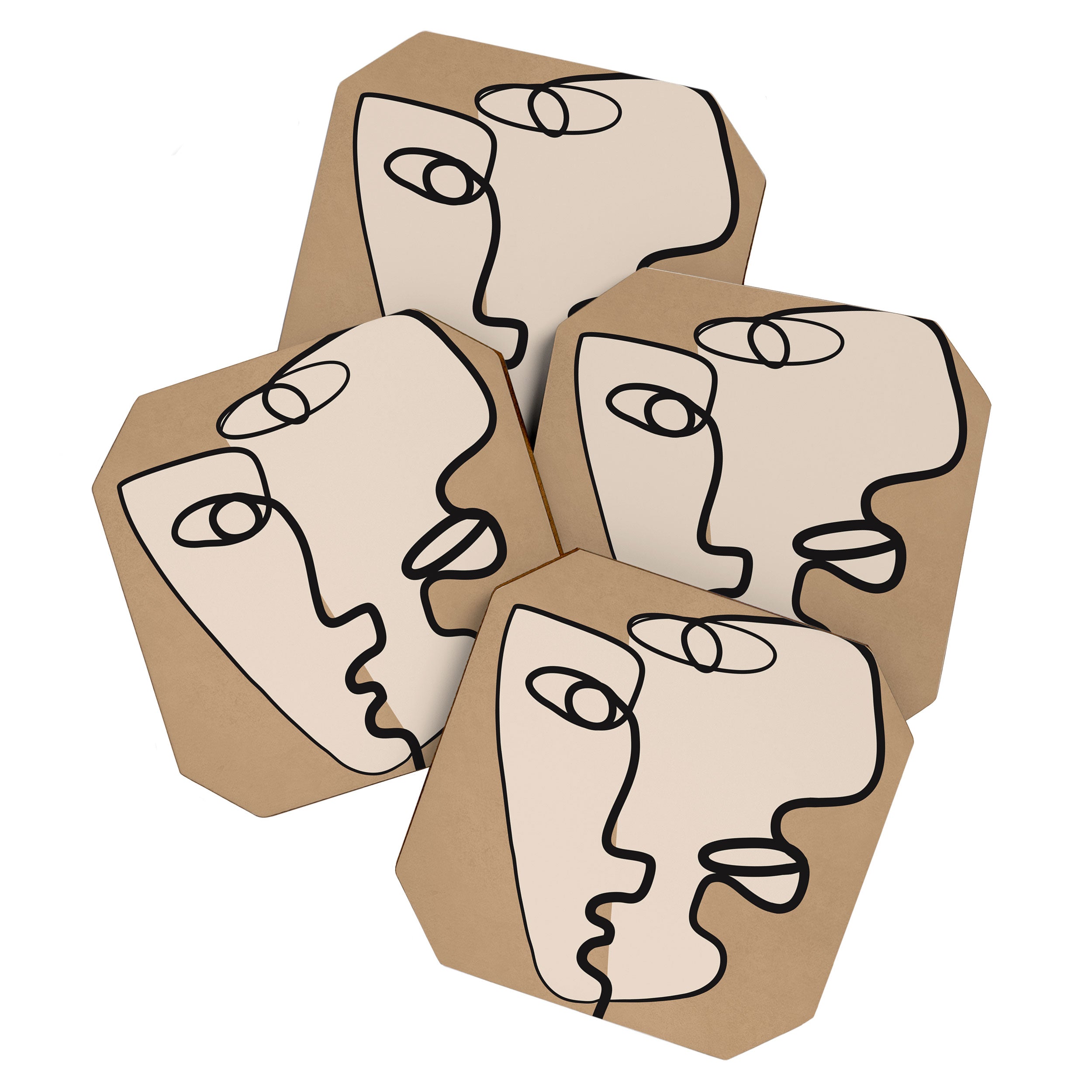 Interwoven Faces 6 Coaster Gallery Image 1