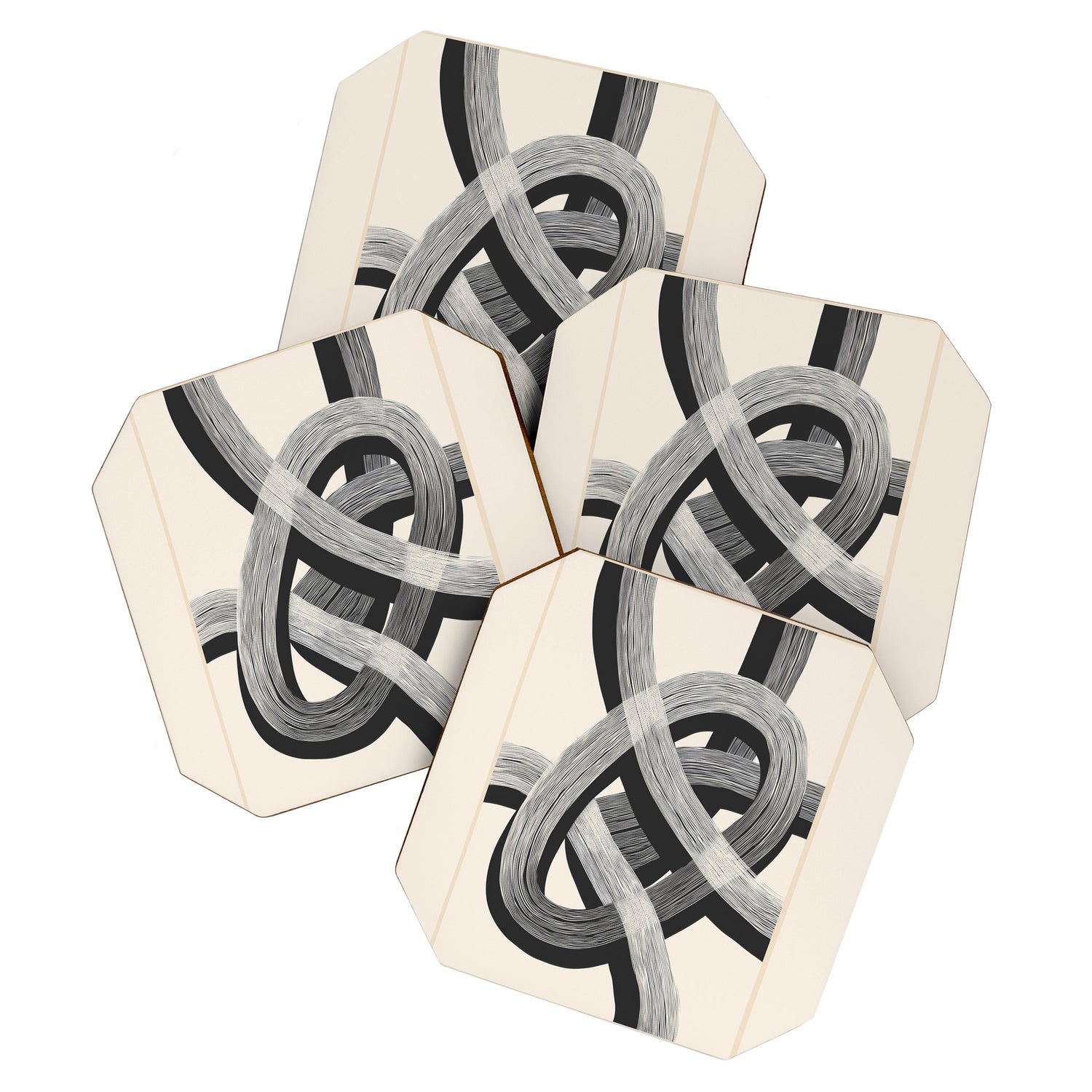 Interwoven Lines Abstract Art 1 Coaster Gallery Image 1