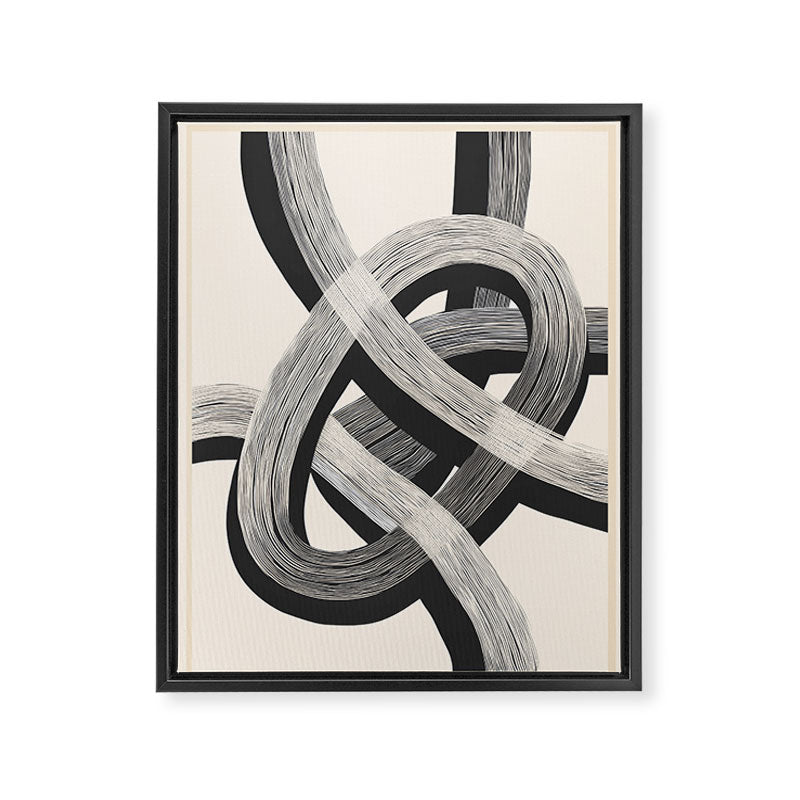 Interwoven Lines Abstract Art 1 Framed Canvas Print Gallery Image 6