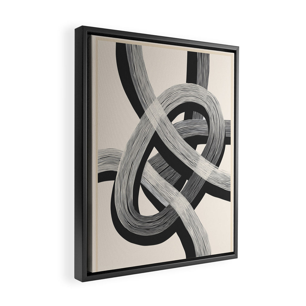 Interwoven Lines Abstract Art 1 Framed Canvas Print Gallery Image 2