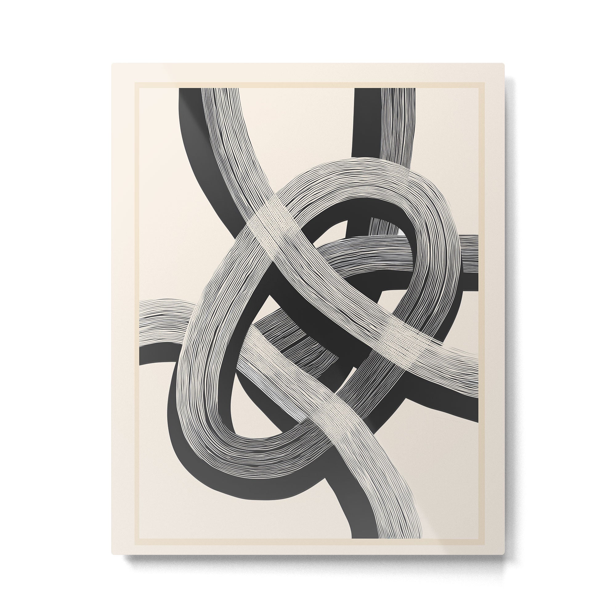 Interwoven Lines Abstract Art 1 Metal Print Gallery Image 4