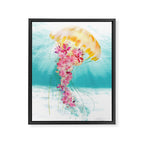 Jellyfish with Flowers Framed Canvas Print Gallery Image 6