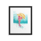 Jellyfish with Flowers Framed Art Print Gallery Image 4