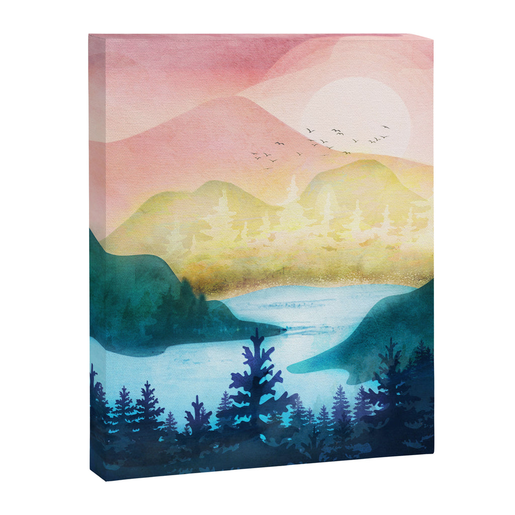 Lake beneath the towering hills Canvas Print Gallery Image 8