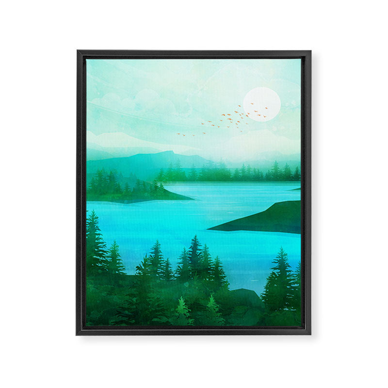 Lake Morning Framed Canvas Print Gallery Image 8