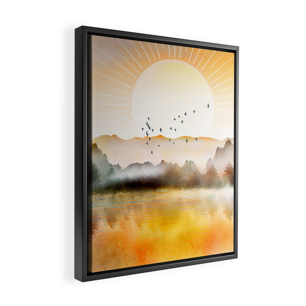 Lake Sunrise Framed Canvas Print Gallery Image 2