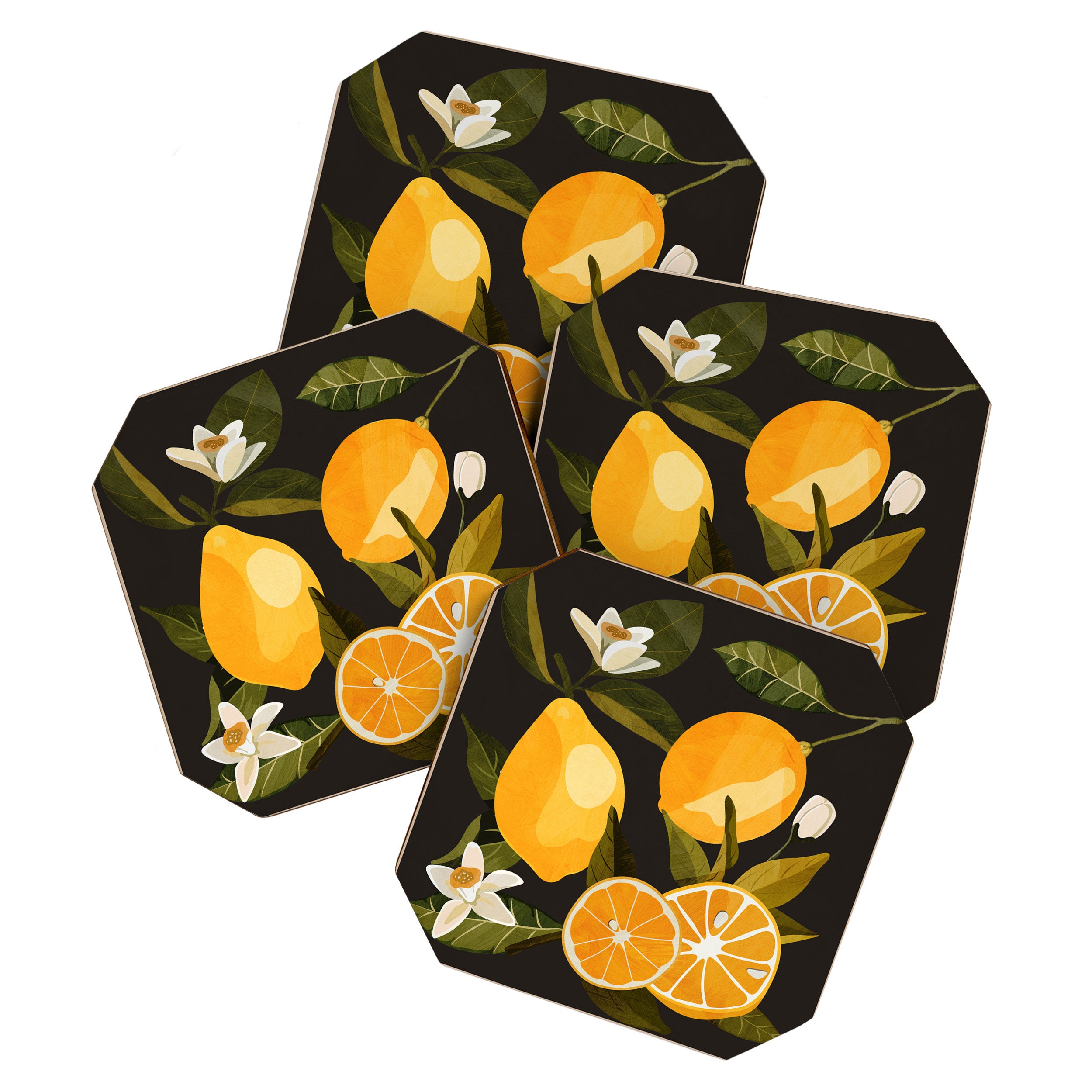 Lemons Botanical Art 1 Coaster Gallery Image 1