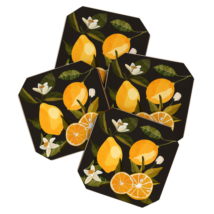 Lemons Botanical Art 1 Coaster Gallery Image 1