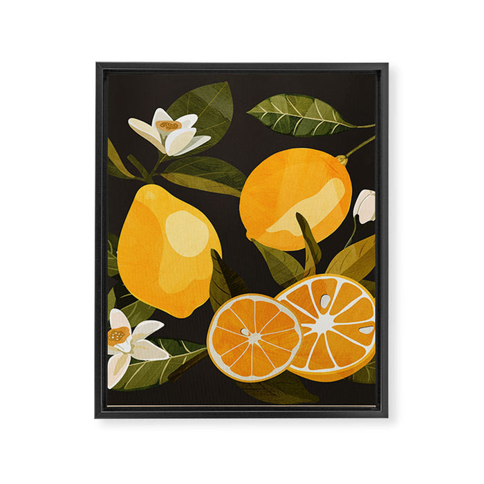 Lemons Botanical Art 1 Framed Canvas Print Gallery Image 1