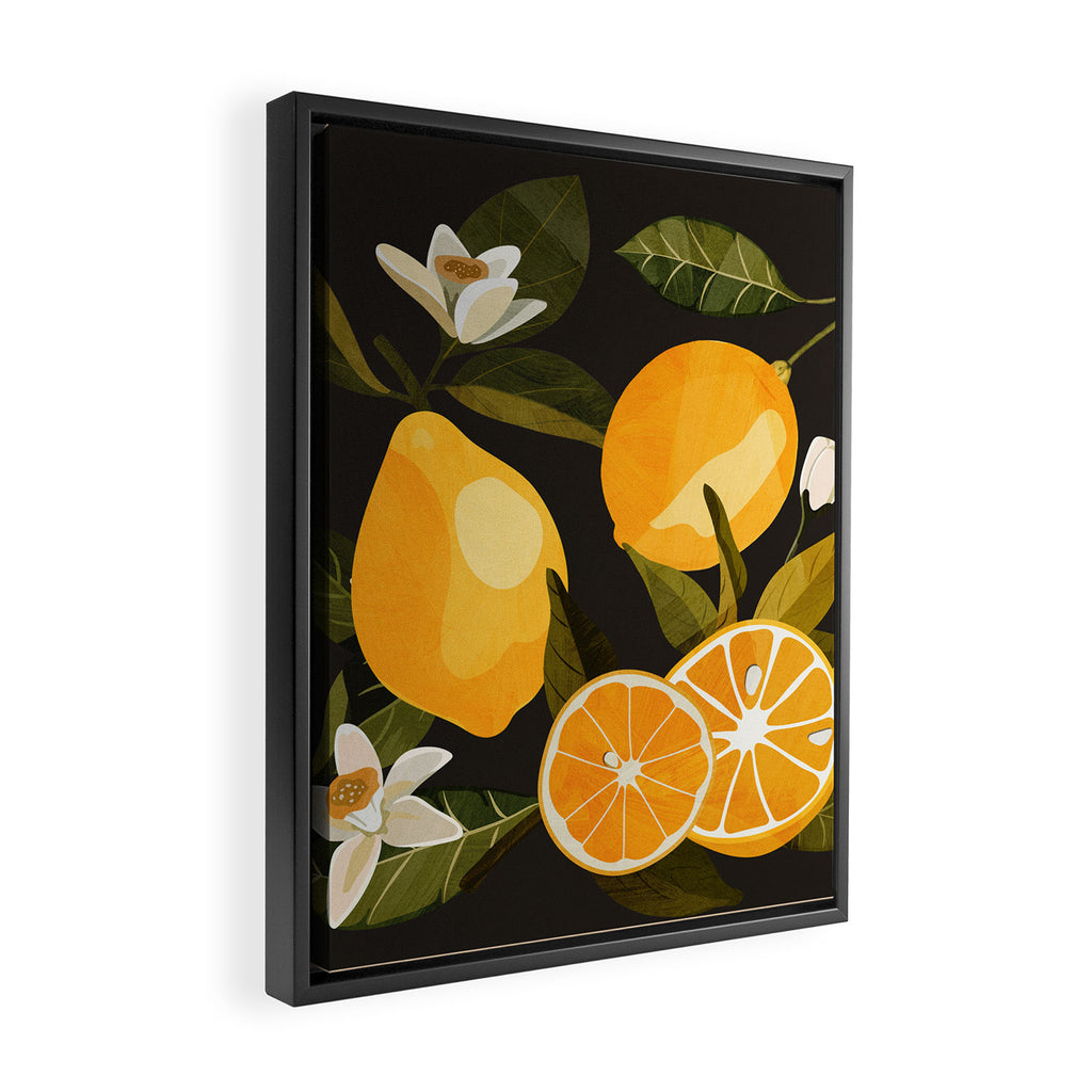 Lemons Botanical Art 1 Framed Canvas Print Gallery Image 2