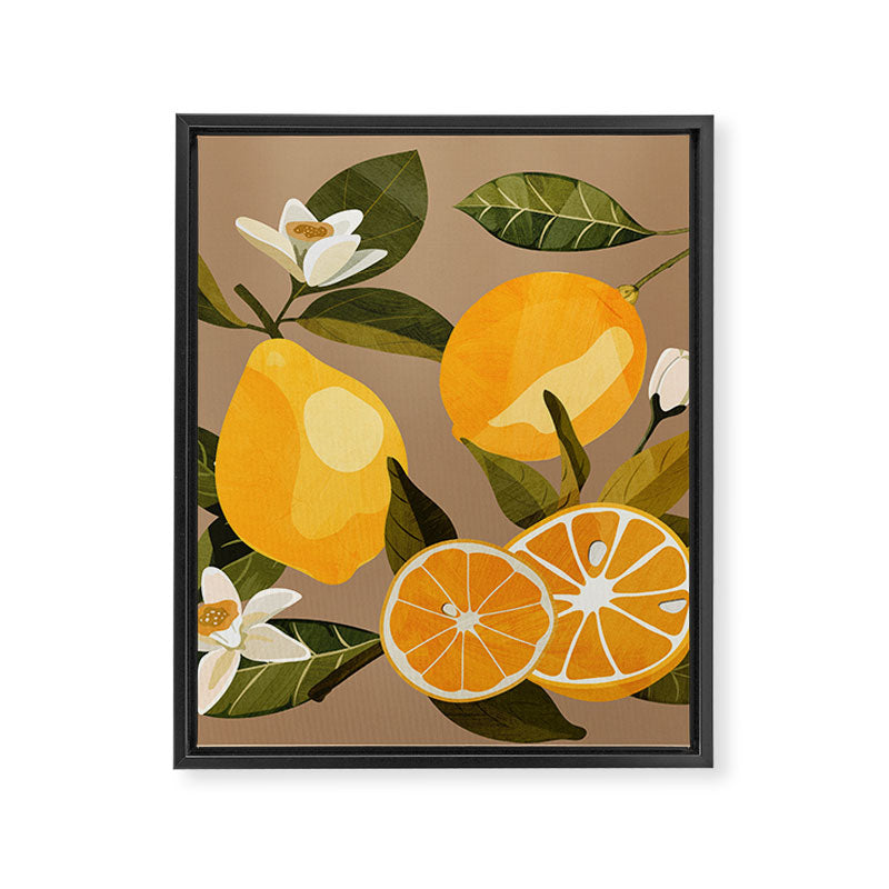 Lemons Botanical Art 2 Framed Canvas Print Gallery Image 8