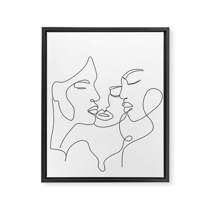 Line Faces 01  Framed Canvas Print Gallery Image 1