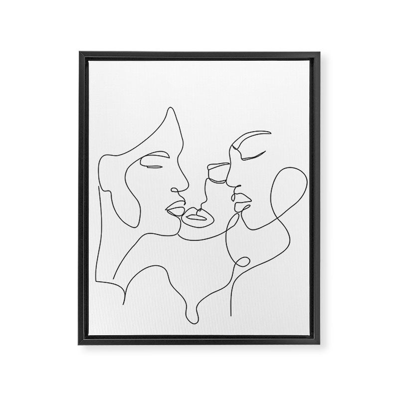 Line Faces 01  Framed Canvas Print Gallery Image 8