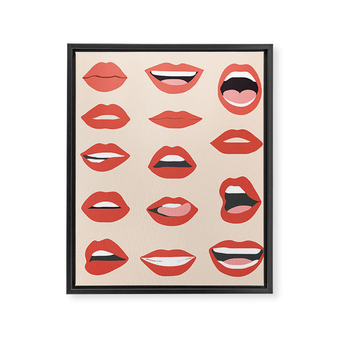 Lips III Framed Canvas Print Gallery Image 1