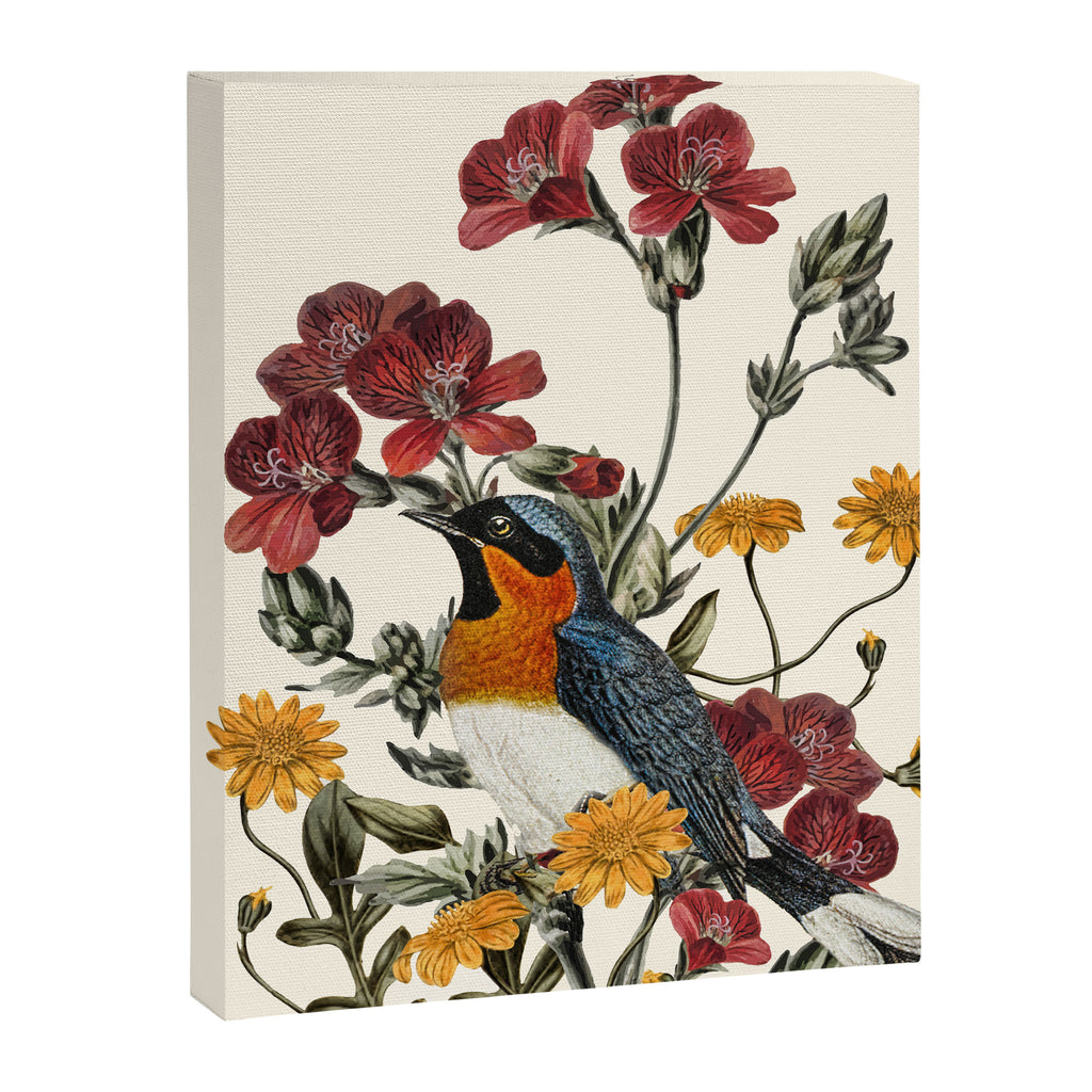 Little Bird and Flowers Canvas Print Gallery Image 6