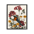 Little Bird and Flowers Framed Canvas Print Gallery Image 6