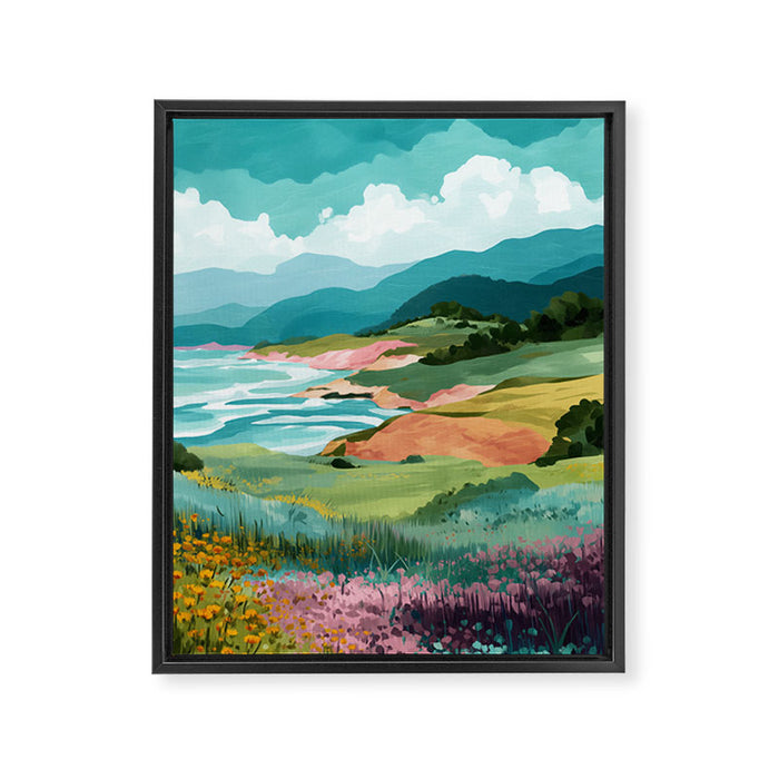 Meadow by the Sea Framed Canvas Print Gallery Image 1