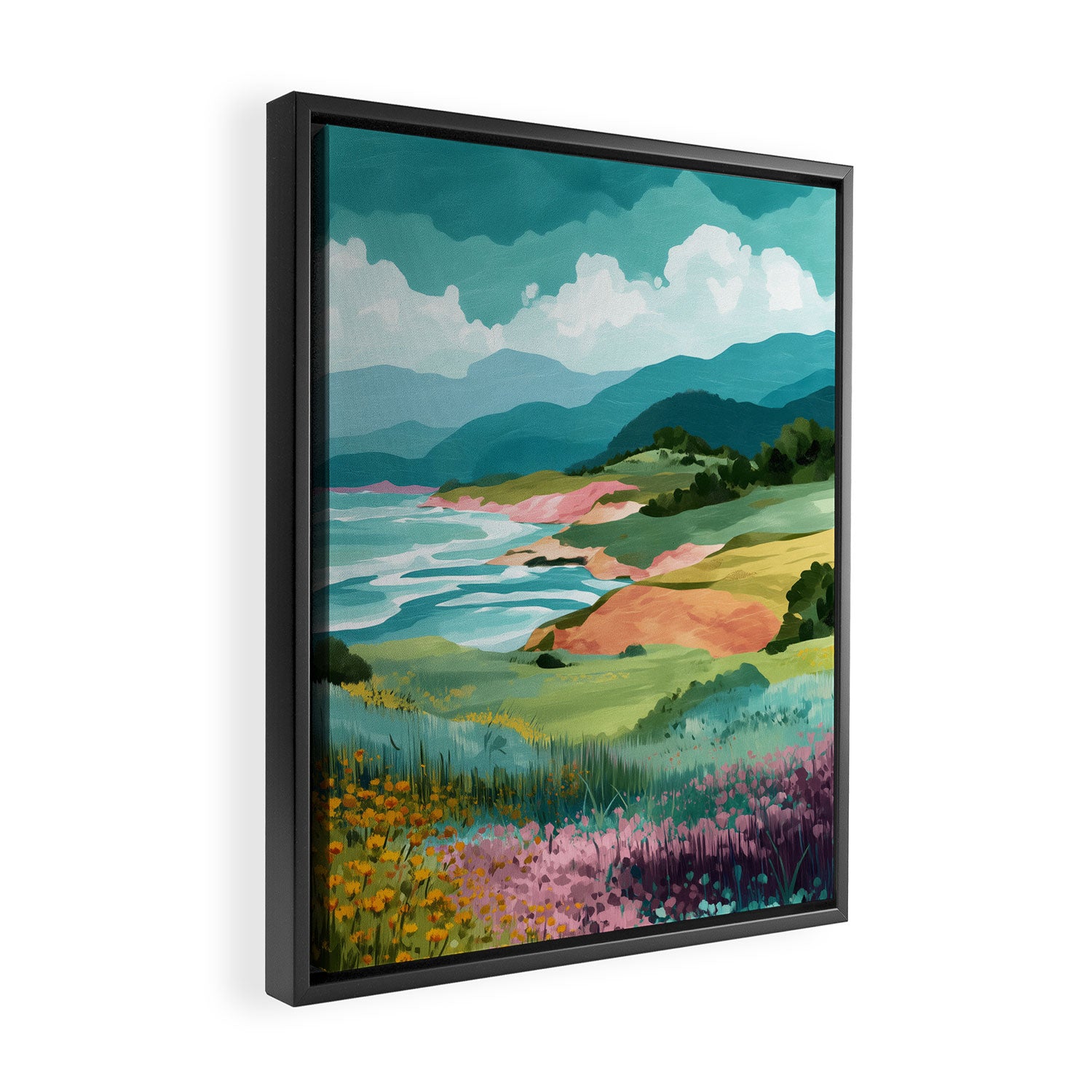 Meadow by the Sea Framed Canvas Print Gallery Image 2