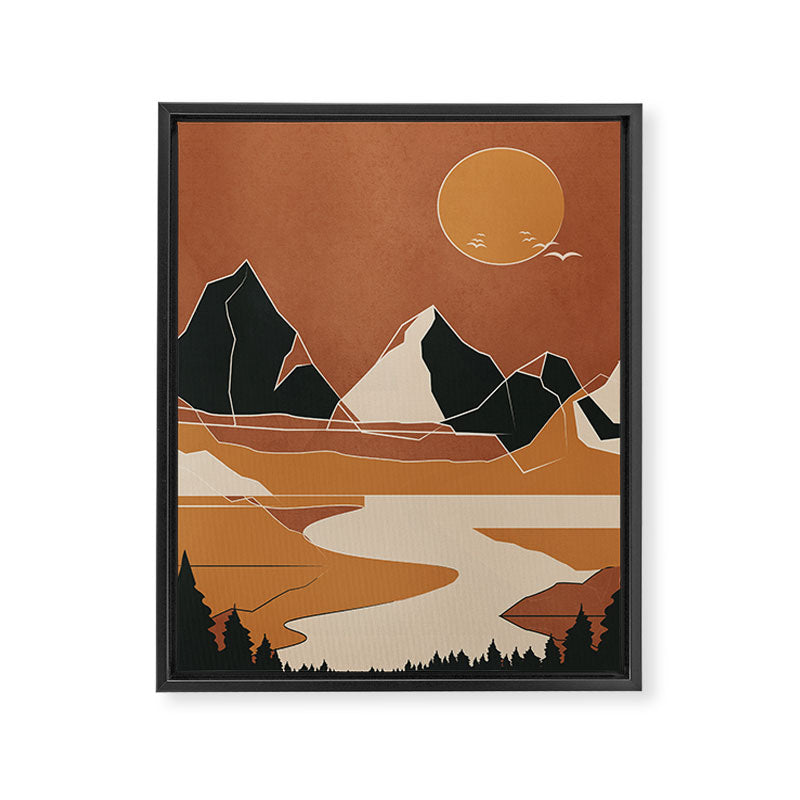 Minimal Abstract Art Landscape 03 Framed Canvas Print Gallery Image 8