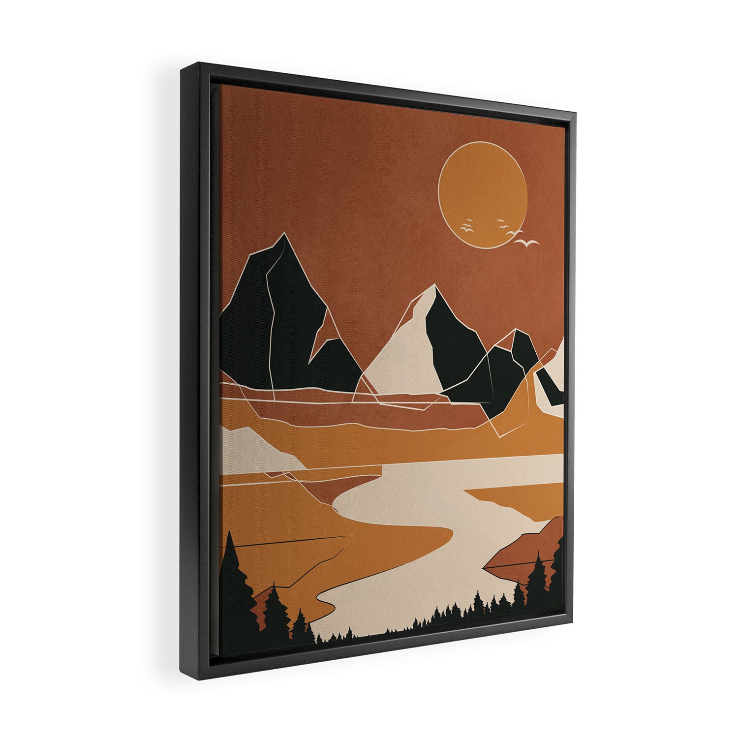 Minimal Abstract Art Landscape 03 Framed Canvas Print Gallery Image 2