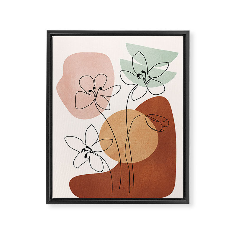 Minimal Abstract Flowers 04 Framed Canvas Print Gallery Image 6