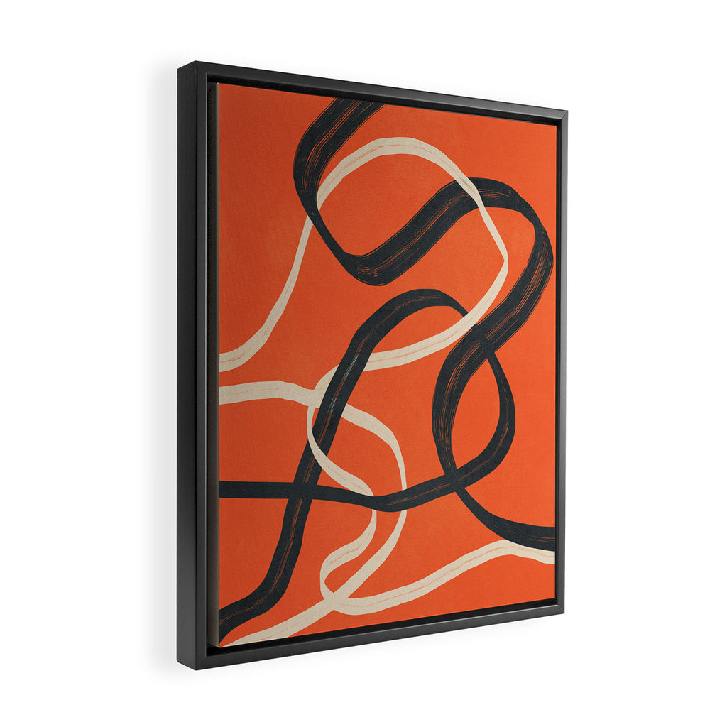 Minimal Abstract Lines Dance 2 Framed Canvas Print Gallery Image 2