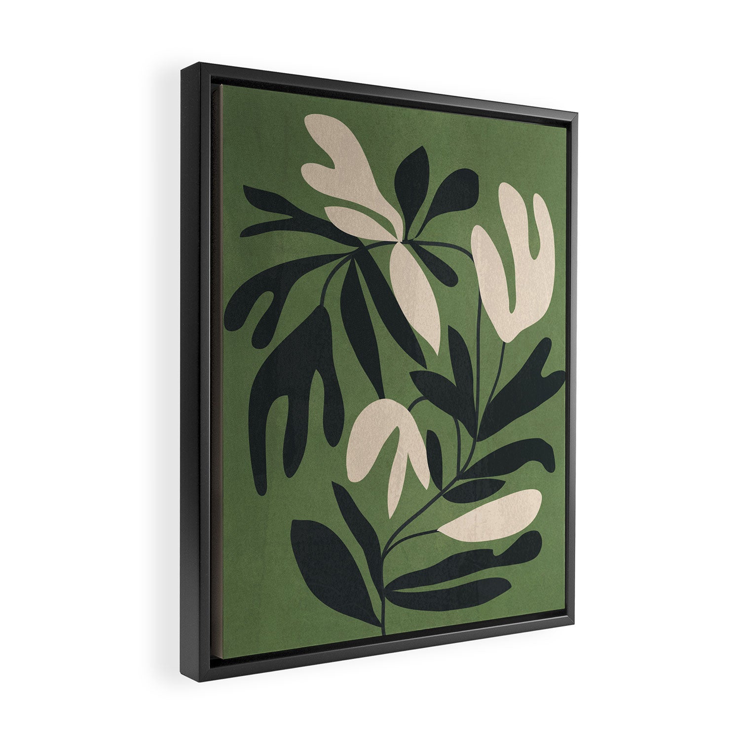 Minimal Abstract Plant Growth Framed Canvas Print Gallery Image 2