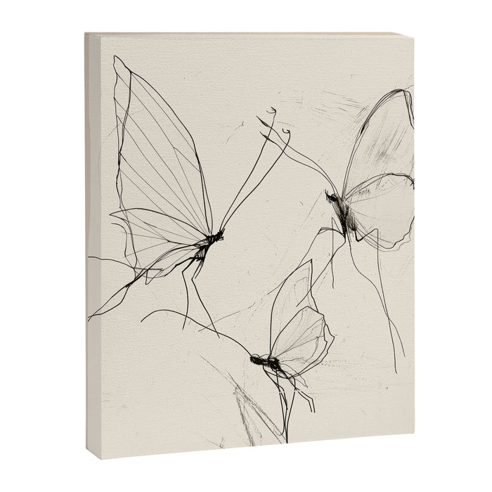 Minimal Butterfly Sketch Canvas Print Gallery Image 1