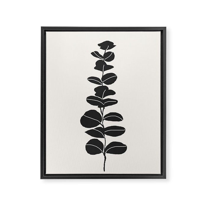 Minimal Eucalyptus Line Art Framed Canvas Print Gallery Image 1