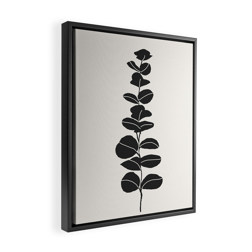 Minimal Eucalyptus Line Art Framed Canvas Print Gallery Image 2