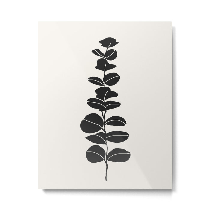 Minimal Eucalyptus Line Art Metal Print Gallery Image 1