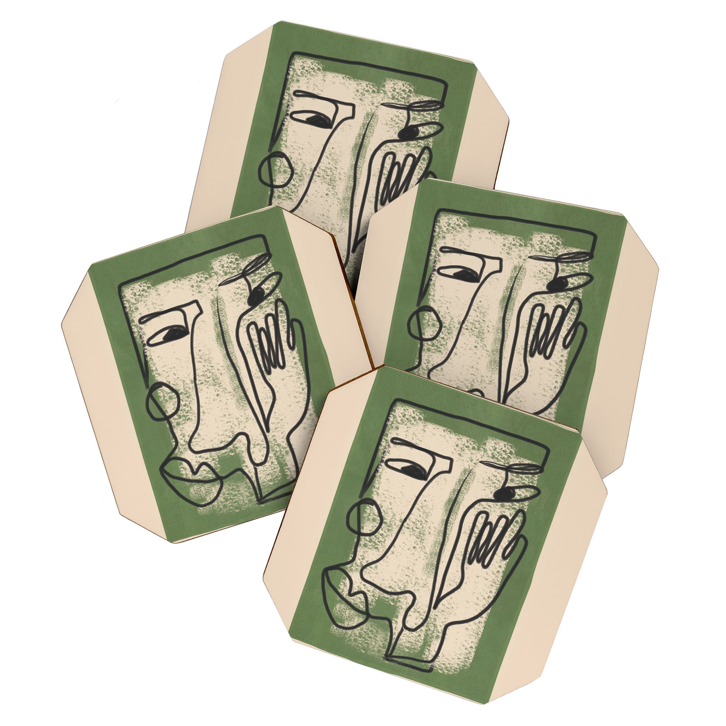 Minimal Face Impression 1 Coaster Gallery Image 1