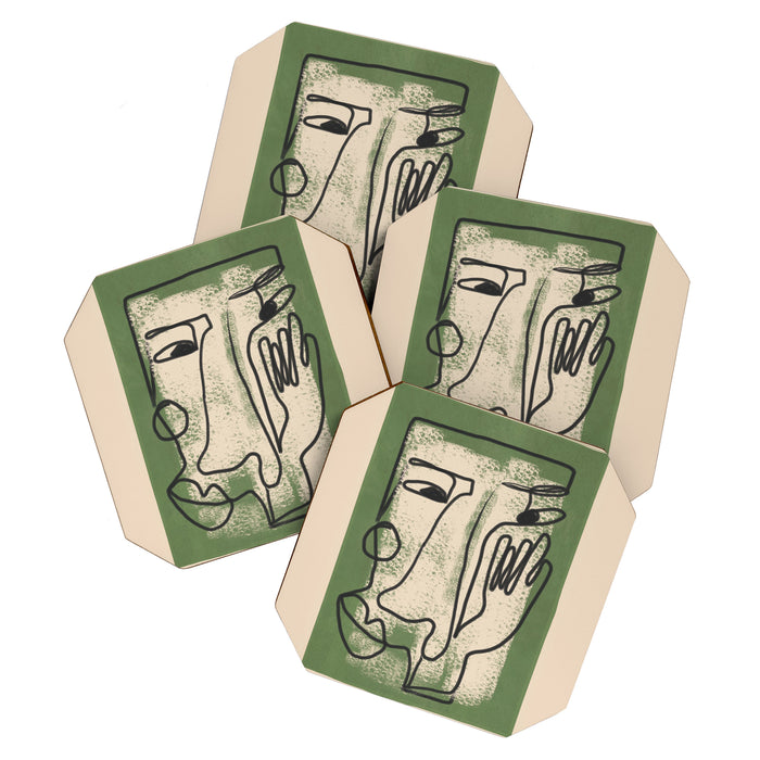 Minimal Face Impression 1 Coaster Gallery Image 1