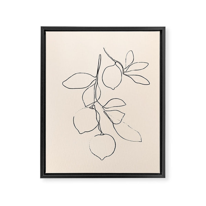 Minimal Lemons Framed Canvas Print Gallery Image 1