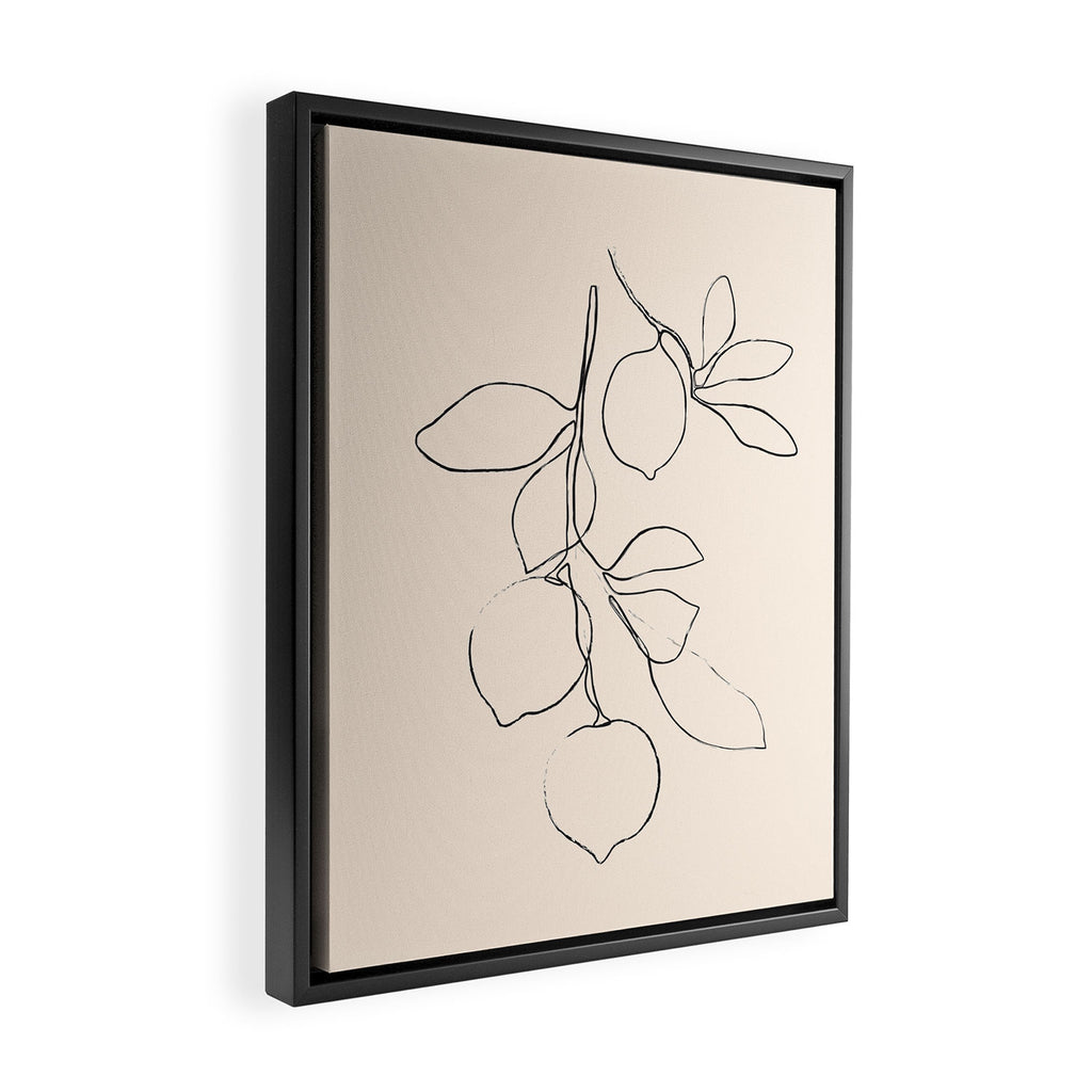 Minimal Lemons Framed Canvas Print Gallery Image 2