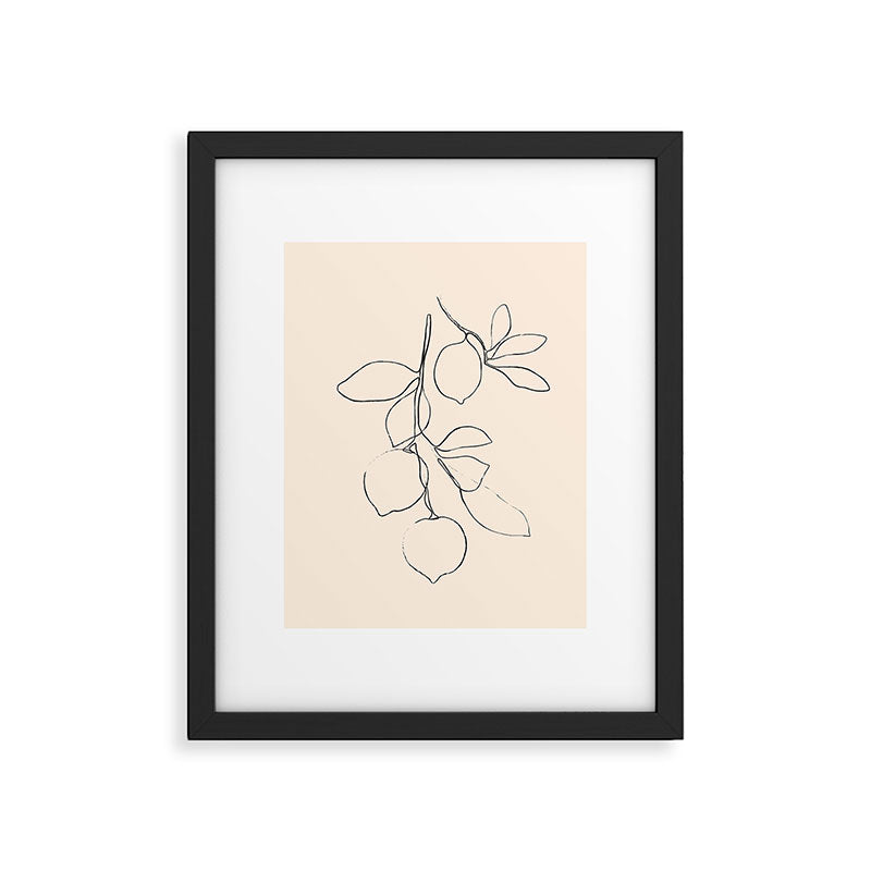 Minimal Lemons Framed Art Print Gallery Image 4