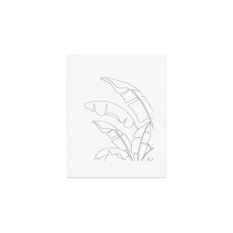 Minimal Line Art Banana Leaves Art Print Gallery Image 1