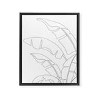 Minimal Line Art Banana Leaves Framed Canvas Print Gallery Image 6