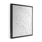 Minimal Line Art Banana Leaves Framed Canvas Print Gallery Image 2