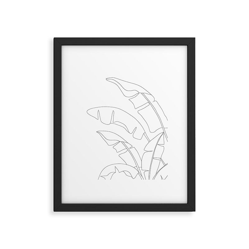 Minimal Line Art Banana Leaves Framed Art Print Gallery Image 5